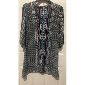 BeBop Dress Crochet Cover Up Medium Beachy‎ Coastal Boho Peasant Artsy Medium